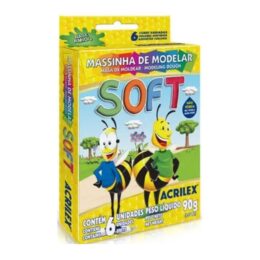 Massinha de modelar soft com 6 cores 90g Acrilex