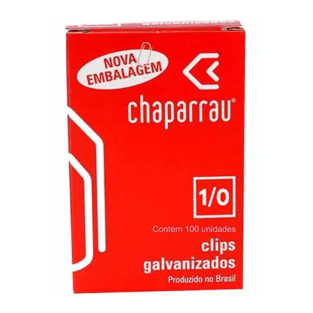 Clipes galvanizados n° 1/0 com 100 unidades
