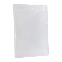 Pasta aba elástico ofício 2cm dorso transparente