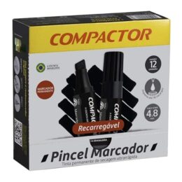 Pincel marcador permanente preta recarregável