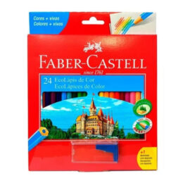 Ecolápis De Cor Sextavado Estojo Com 24 Cores + 1 Apontador