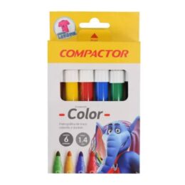 Caneta Hidrográfica Compactor Color 6 cores