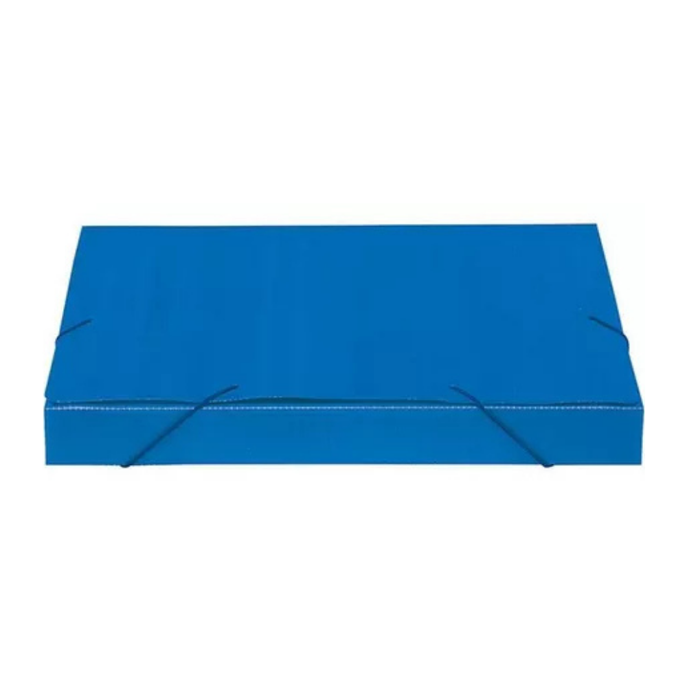 Pasta PP Aba Elástico Ofício azul