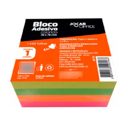 Bloco adesivo cubo colorido